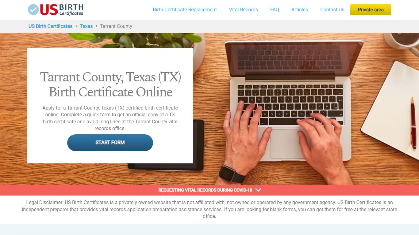 Tarrant County (TX) Birth Certificate Online - US Birth Certificates