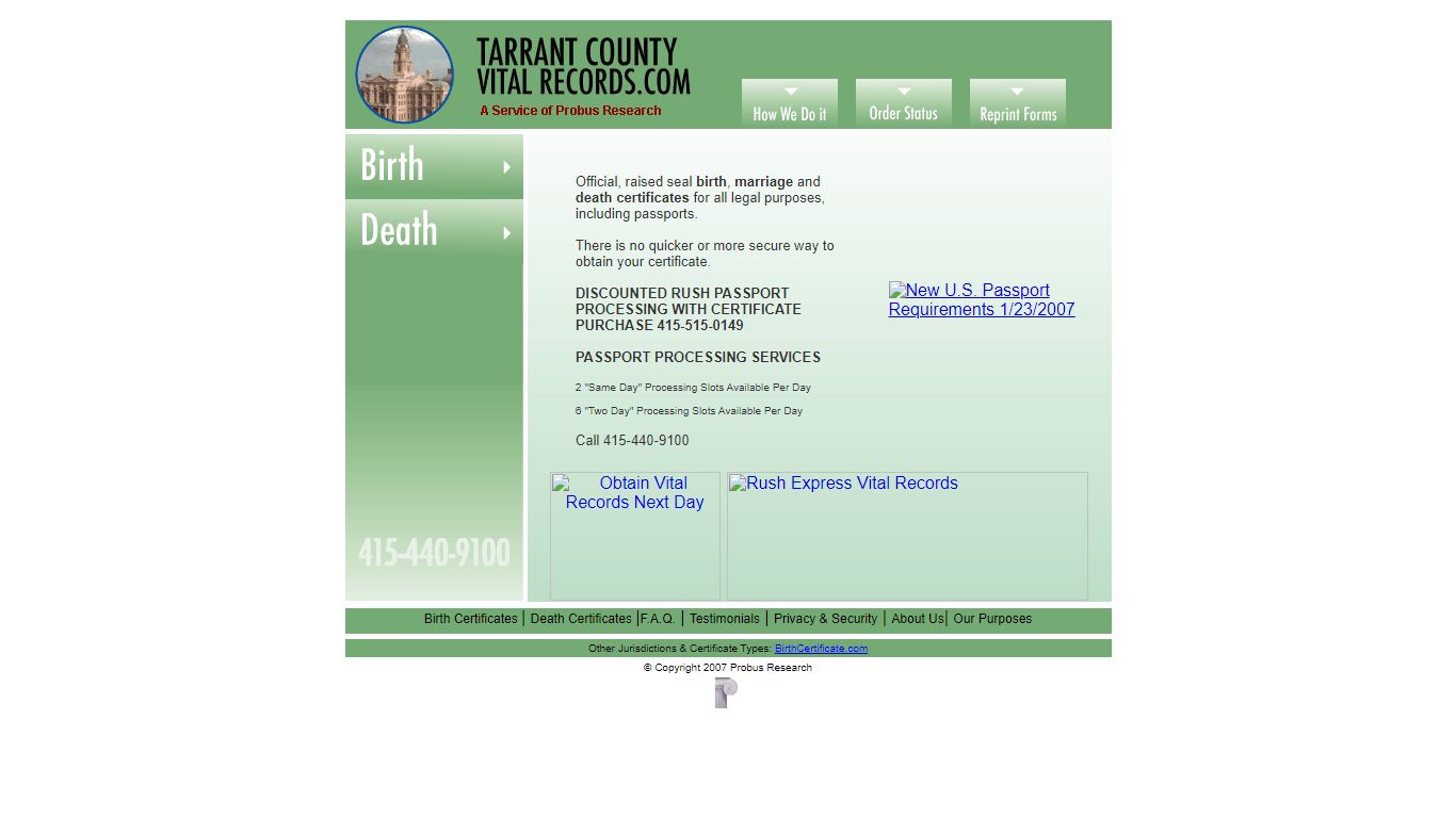 Tarrant County Vital Records