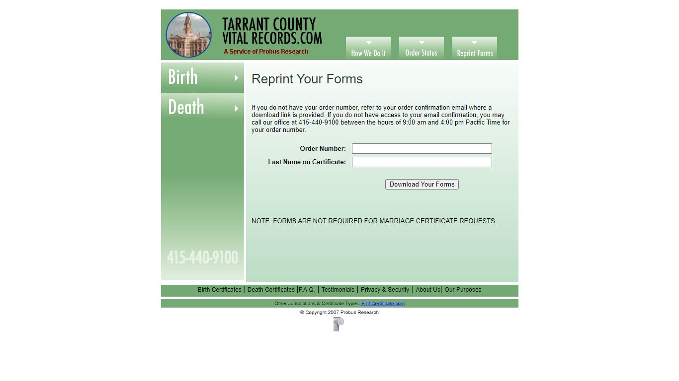 Tarrant County Vital Records